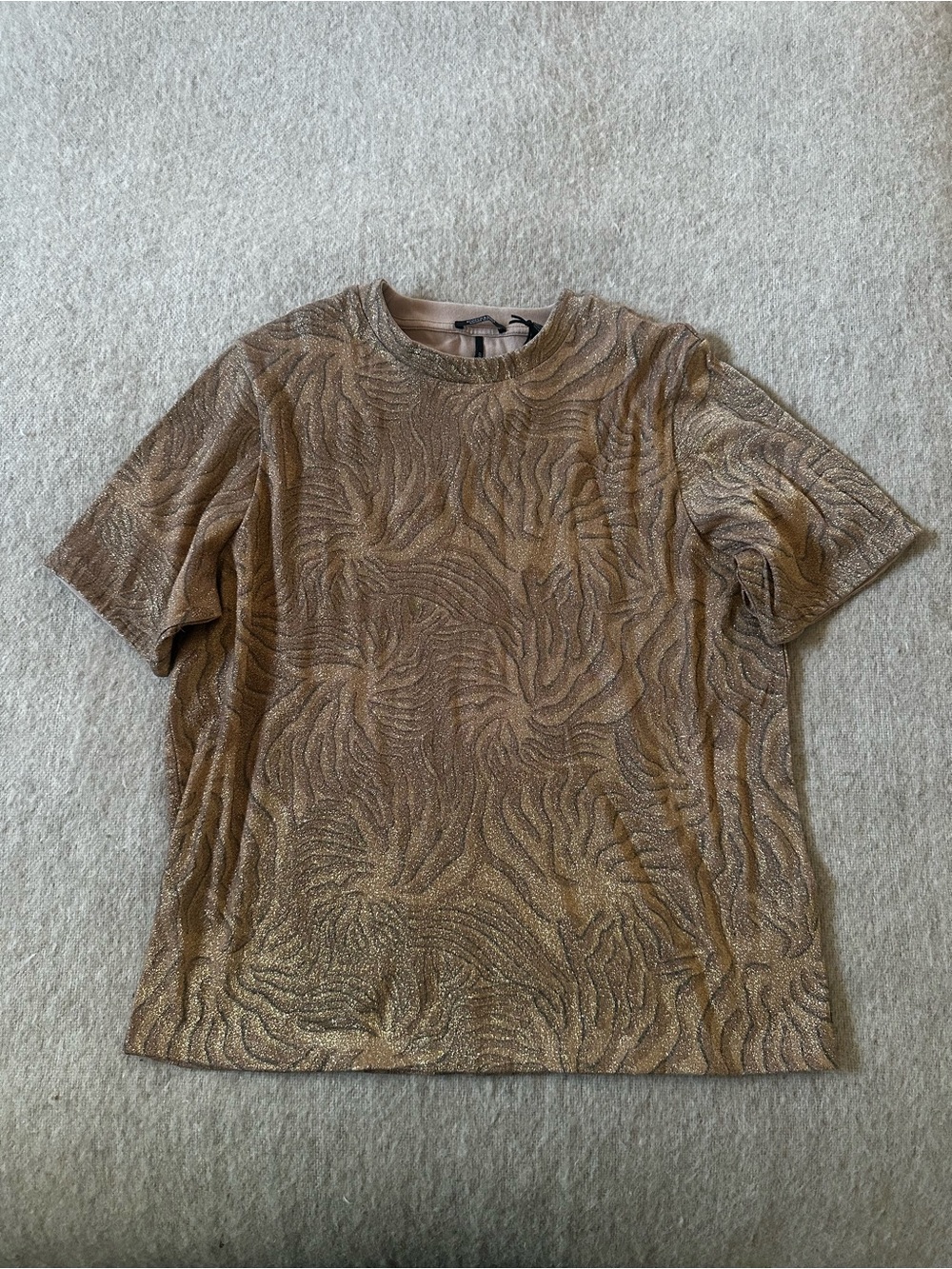 Scotch & Soda Metallic Patterned Short-Sleeve Shirt Women’s SZ L NWT